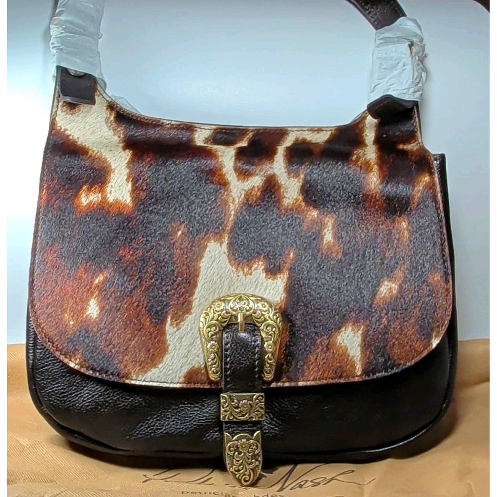 NWT Patricia Nash London Cavallino Cowhide Leather Western Bag + Dust Bag